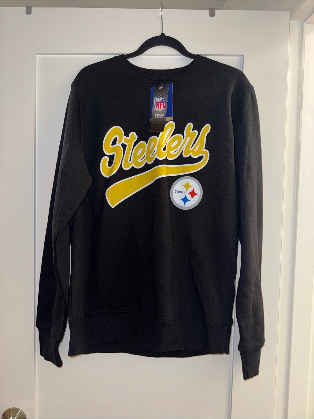 STARTER Pittsburgh Steelers Black & Yellow Crewneck Sweatshirt